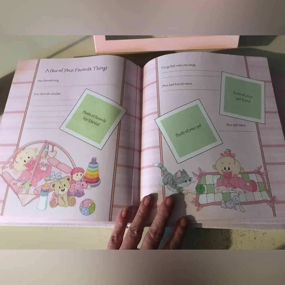 Vintage 1st Edition~Our Baby Girl Memory Book~Pink~Christian Art Gifts~60+Pages~